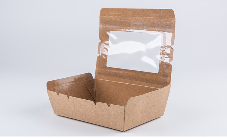 Disposable Waterproof Take Away Lunch Box Fast Food Box With Window