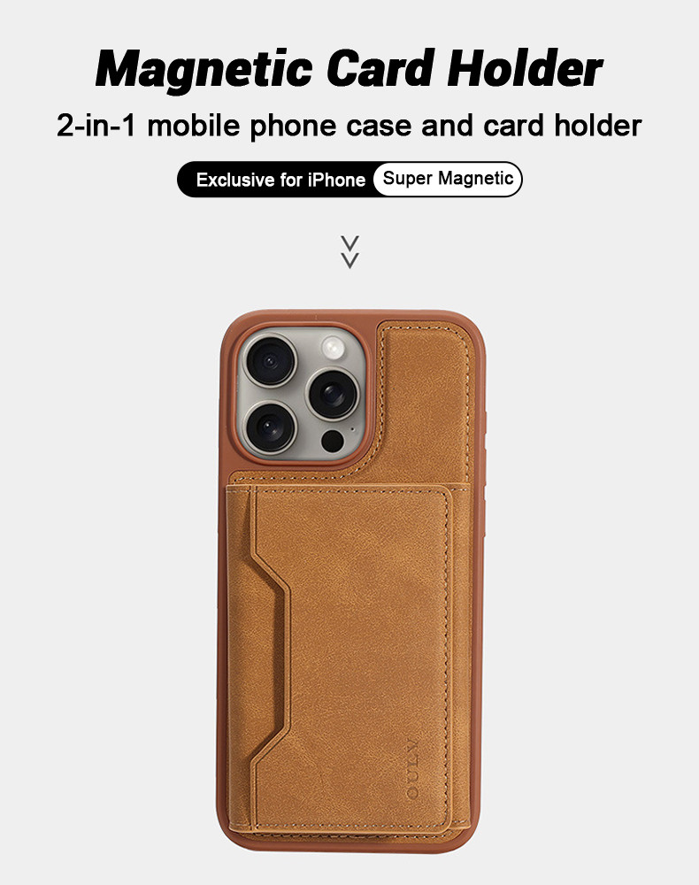 Custome Magsafe Leather Phone Wallet Shockproof For IPhone And Samsung