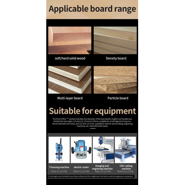 Woodworking OEM Tideway Router Bits 1/4 1/2 Inch CNC Trimmer Tool With Bearing