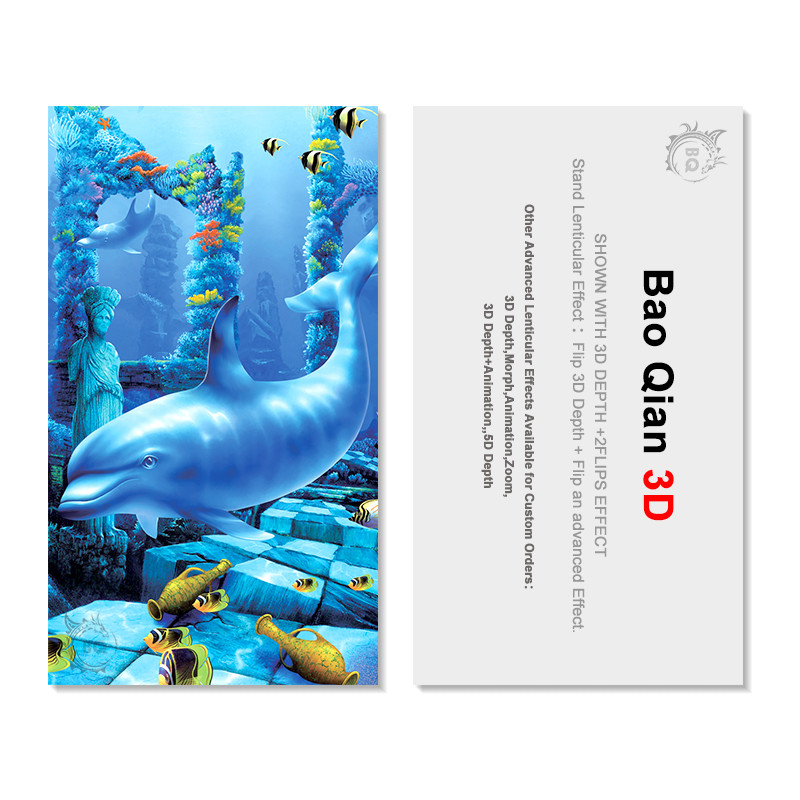 Plastic PET 3D Flip Lenticular Card Printing For Hotel , Restaurant