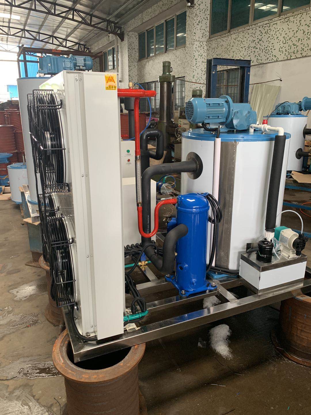 PLC Program Flake Ice Maker Making Machine With 1 Ton / Day For Fish