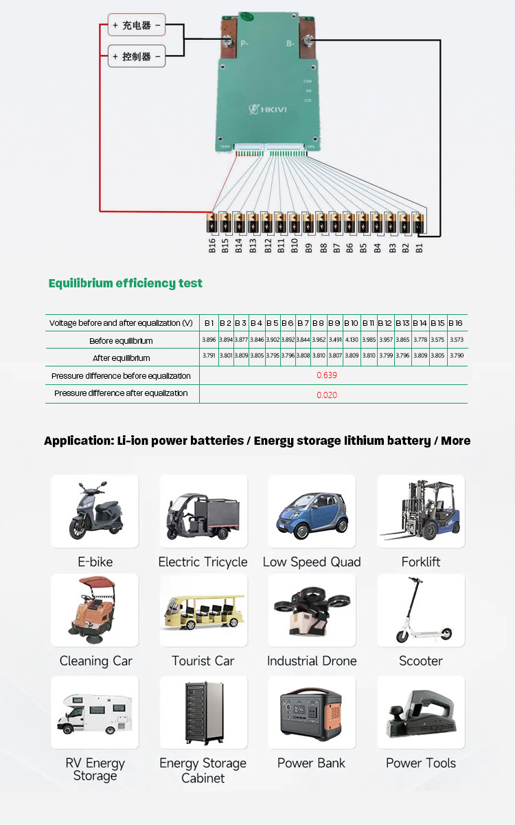 Bms 16s 48v 200a With Balancing Smart BMS Lifepo4 With Lcd Touch Screen