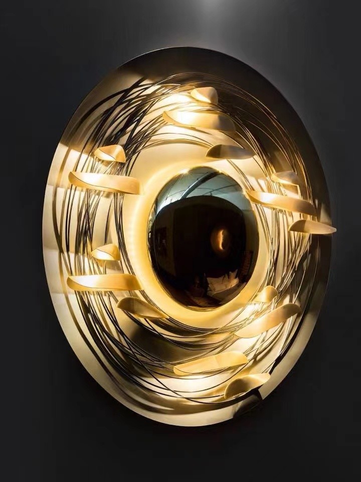 Luxury Stair Lamp Contemporary Led Gold decorative Wall Lamp For Hotel