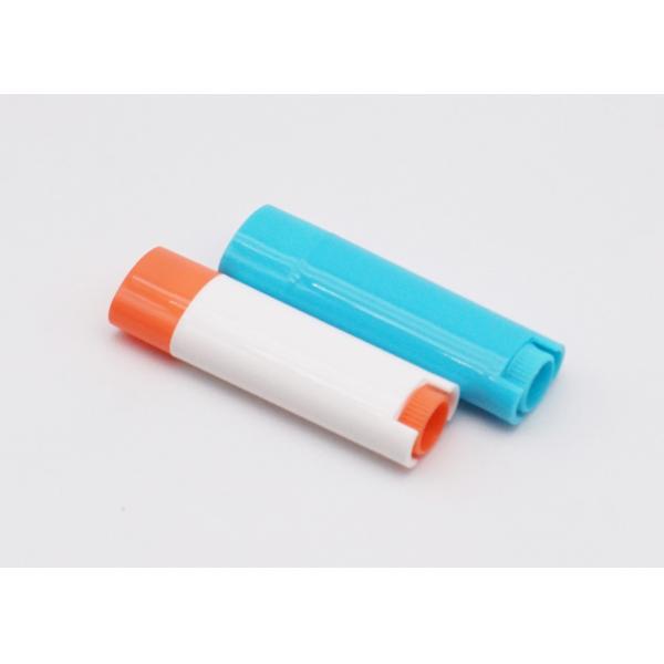 Oval Shape Empty Deodorant Container Tube 4.5g Plastic Lip Balm Light Orange