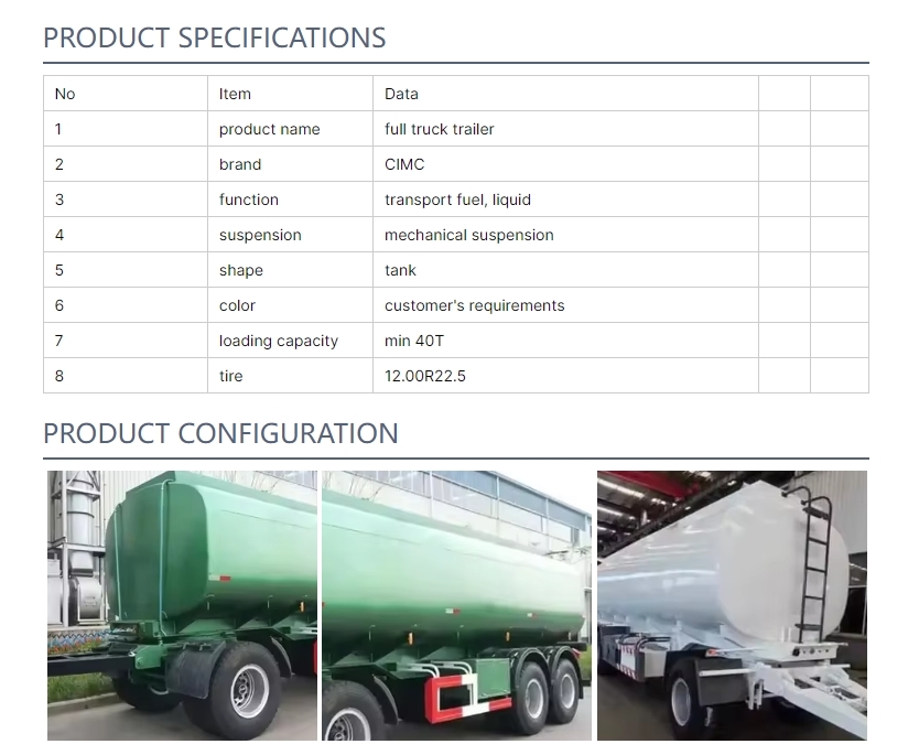 High Quality DrawBar Fuel Tanker Full Trailer