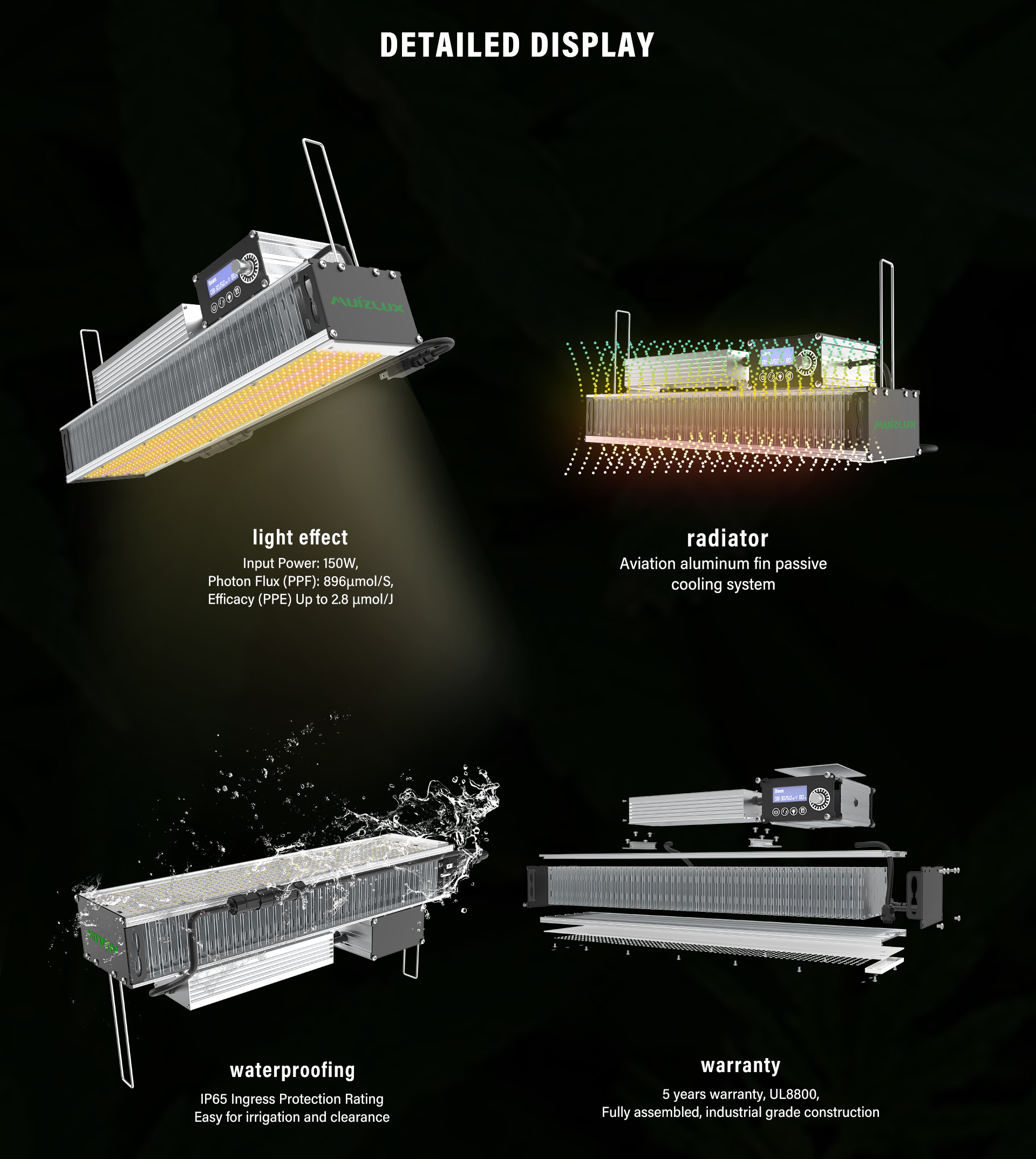 High Efficiency 400w Led Grow Lights For Weed Growing 600W HPS Replace Dimmable Timing Full Spectrum Daisy Chain