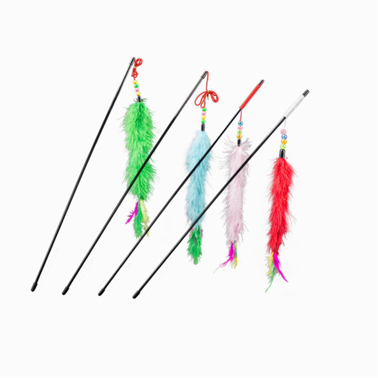 Feather Soft Pet Play Toys / Interactive Cat Toys Cute Size 55 * 1 Cm