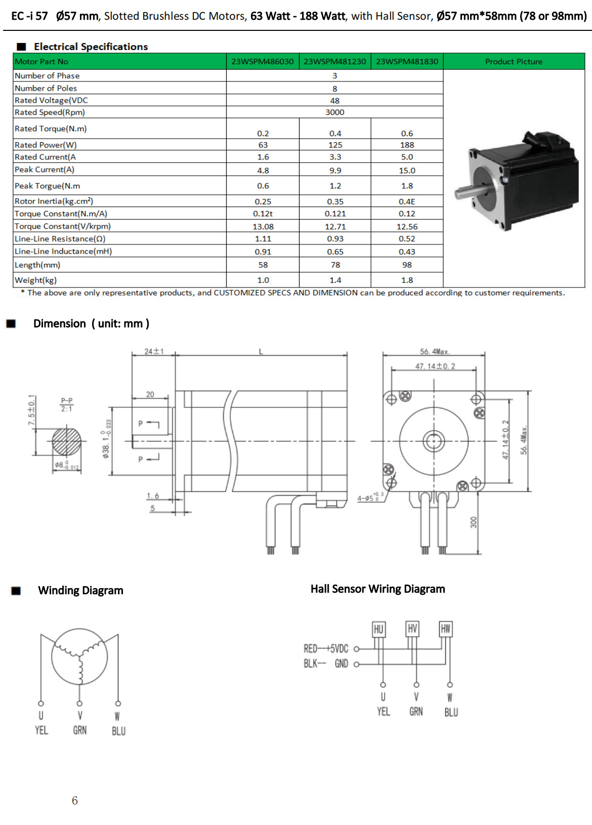 NEMA 23 Brushless DC Motors