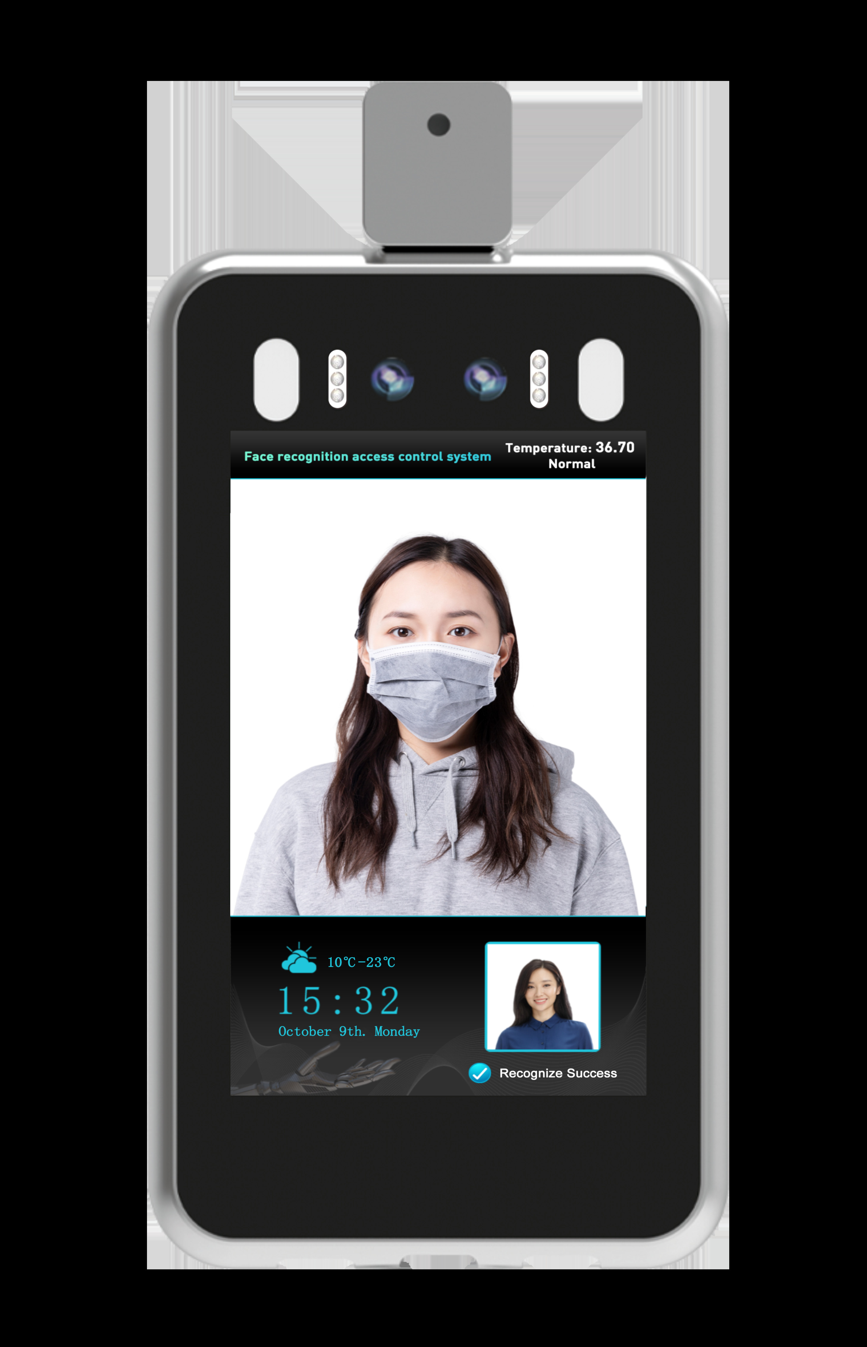 IP34 4mm Lens 2Mega Face Recognition Temperature Indicator