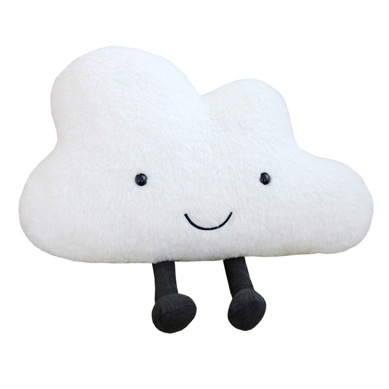 25cm White Pink New Simulation Cloud Plush Pillow Present For Children