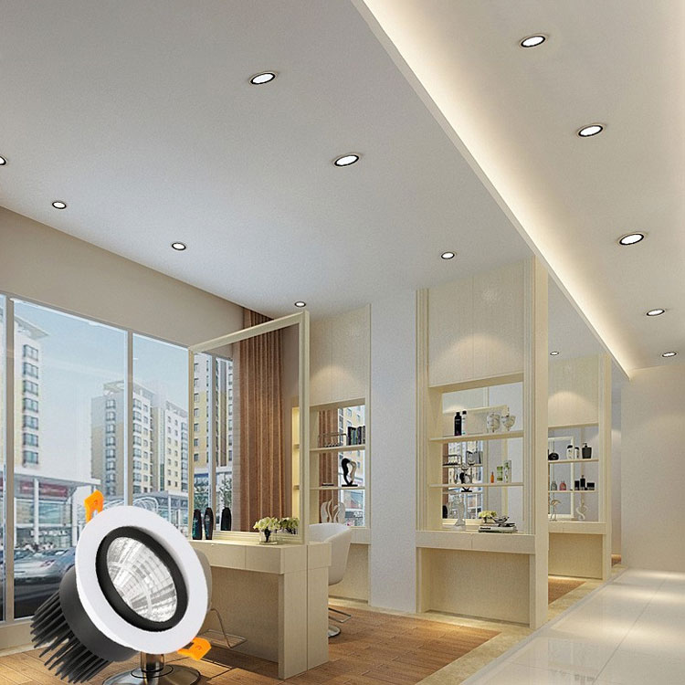 5w 7w 9w 12w Recessed Cob Spotlight Indoor Work Light Adjustable Brightness