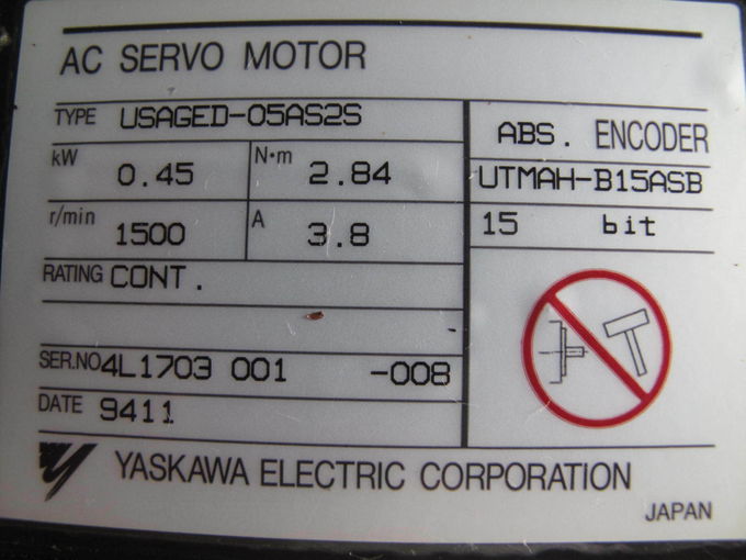 USAGED-05AS2S Yaskawa Ac Dc Servo Motor INPUT 2AMP 3PH 200V  Original New 0