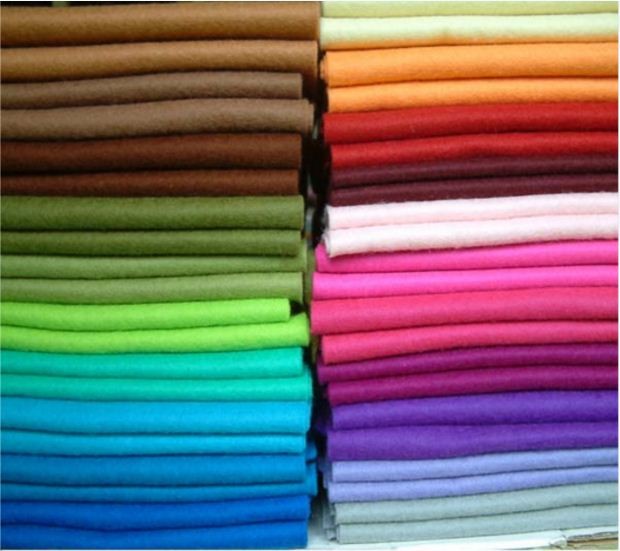 various color wool pressed nonwoven felt,customized thickness felt wool fabric
