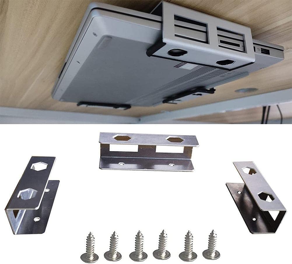 Single Tier Metal Under Desk Laptop/Keyboard Storage Mount with Screw and Bracket