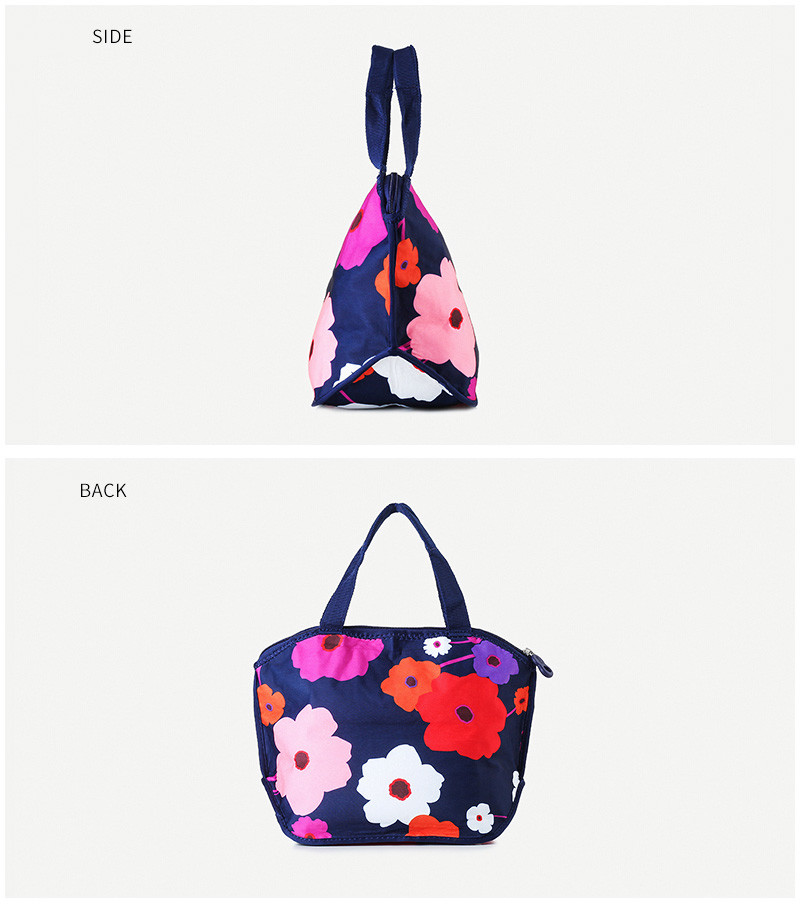 Large Capacity Flower Print Thermal Neoprene Lunch Tote