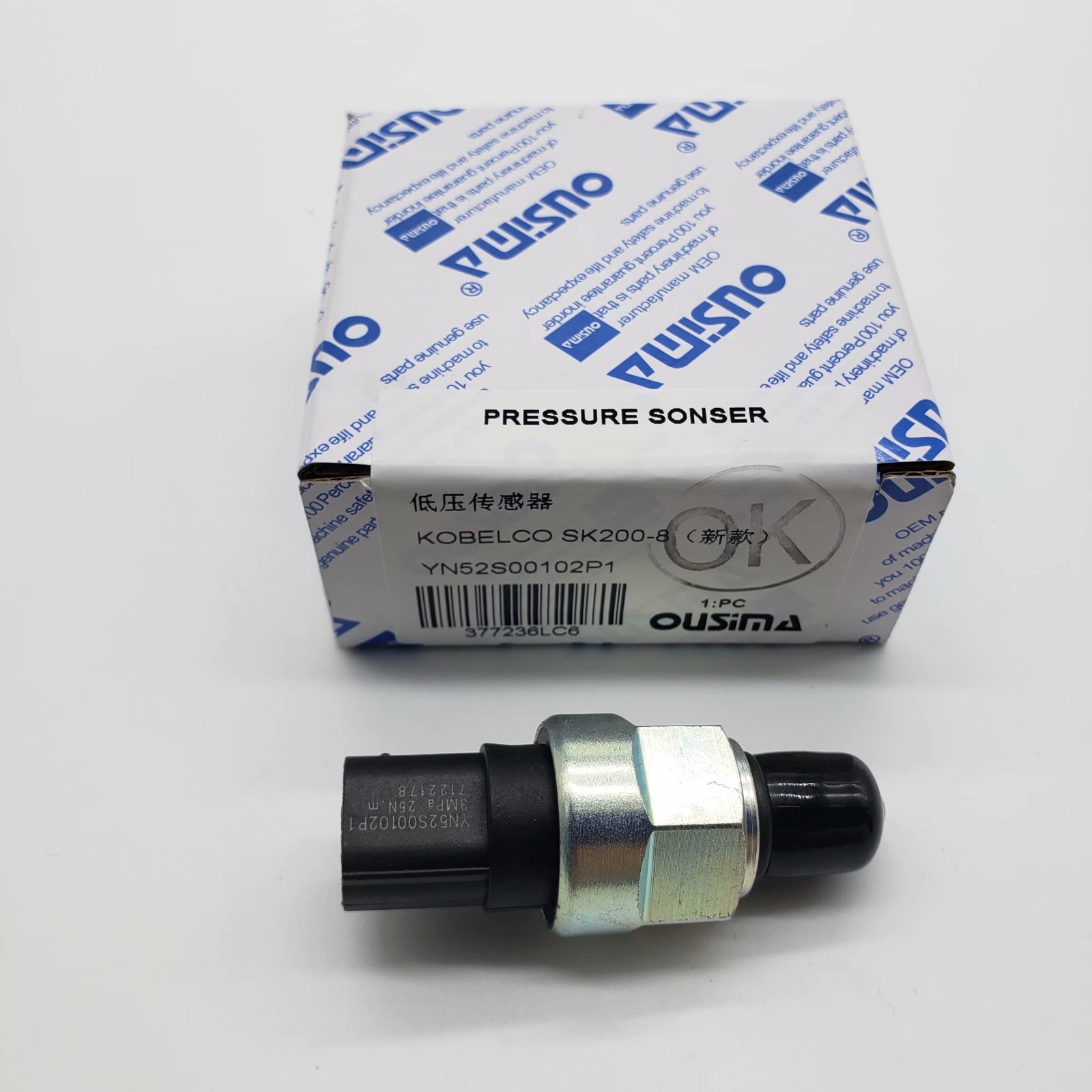 Kobelco SK200-8 Excavator Sensor , YN52S00102P1 Low Pressure Oil Sensor
