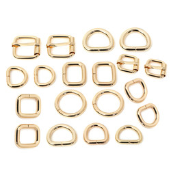 Square Antioxidant Metal D Rings Gold Tearproof Rustproof For Luggage Belts