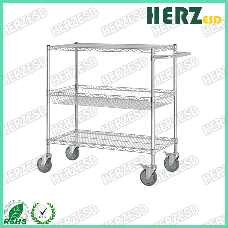 Customized ESD Storage Shelves , Industrial Wire Shelving System Resistance 10e6-10e9 Ohm