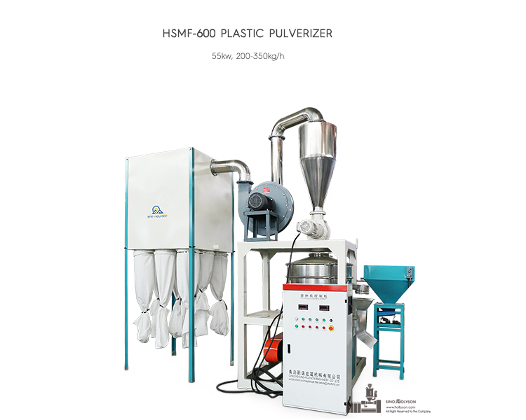 200-350kg/H Plastic PVC Scrap Pulverizer Machine 380V / 415V