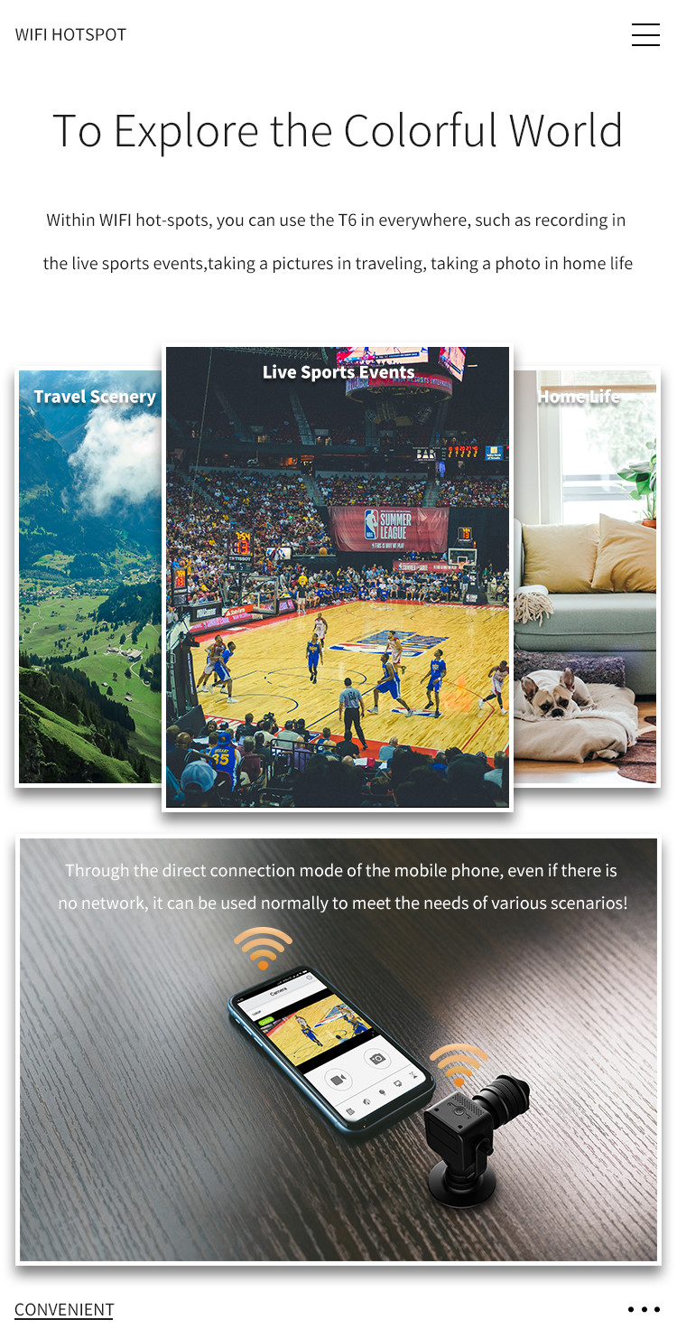WIFI Telescope Rotatable Wireless Mini Camera Camcorder Monitoring