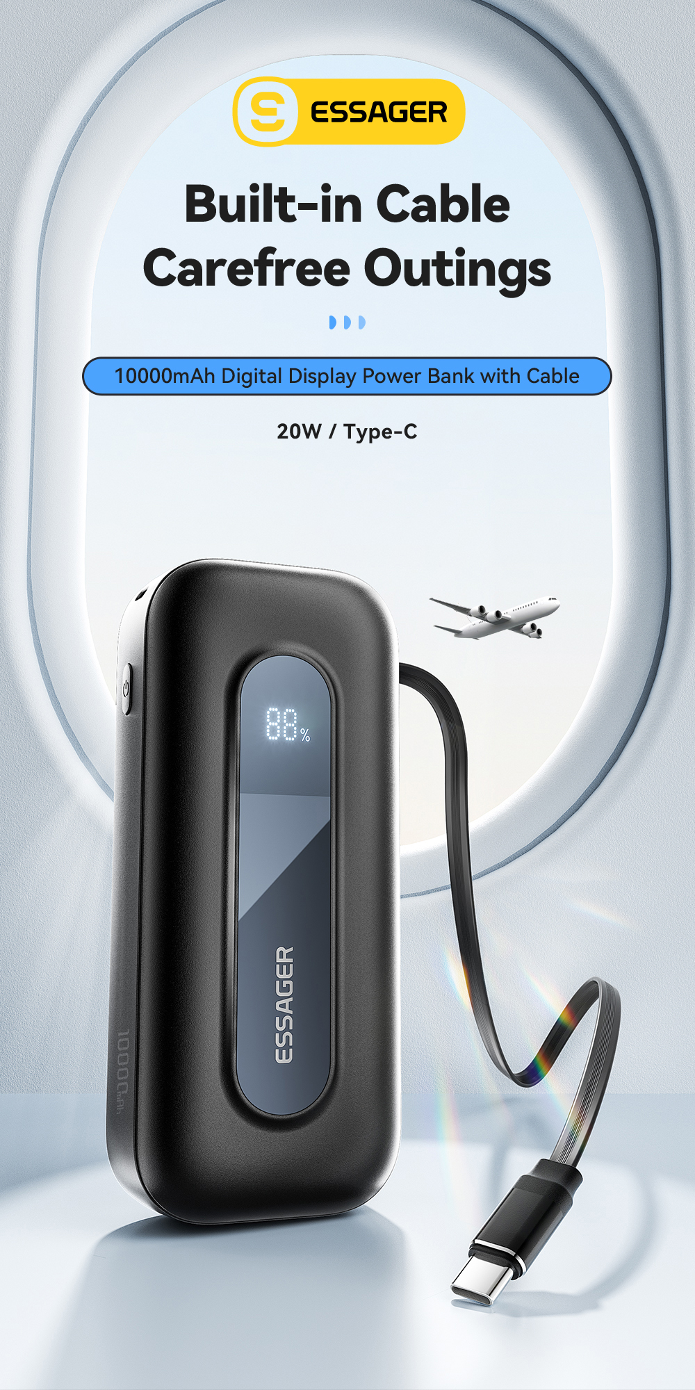 ESSAGER FS01 Series 1000 Mah USB-C Portable Charger Best Power Bank