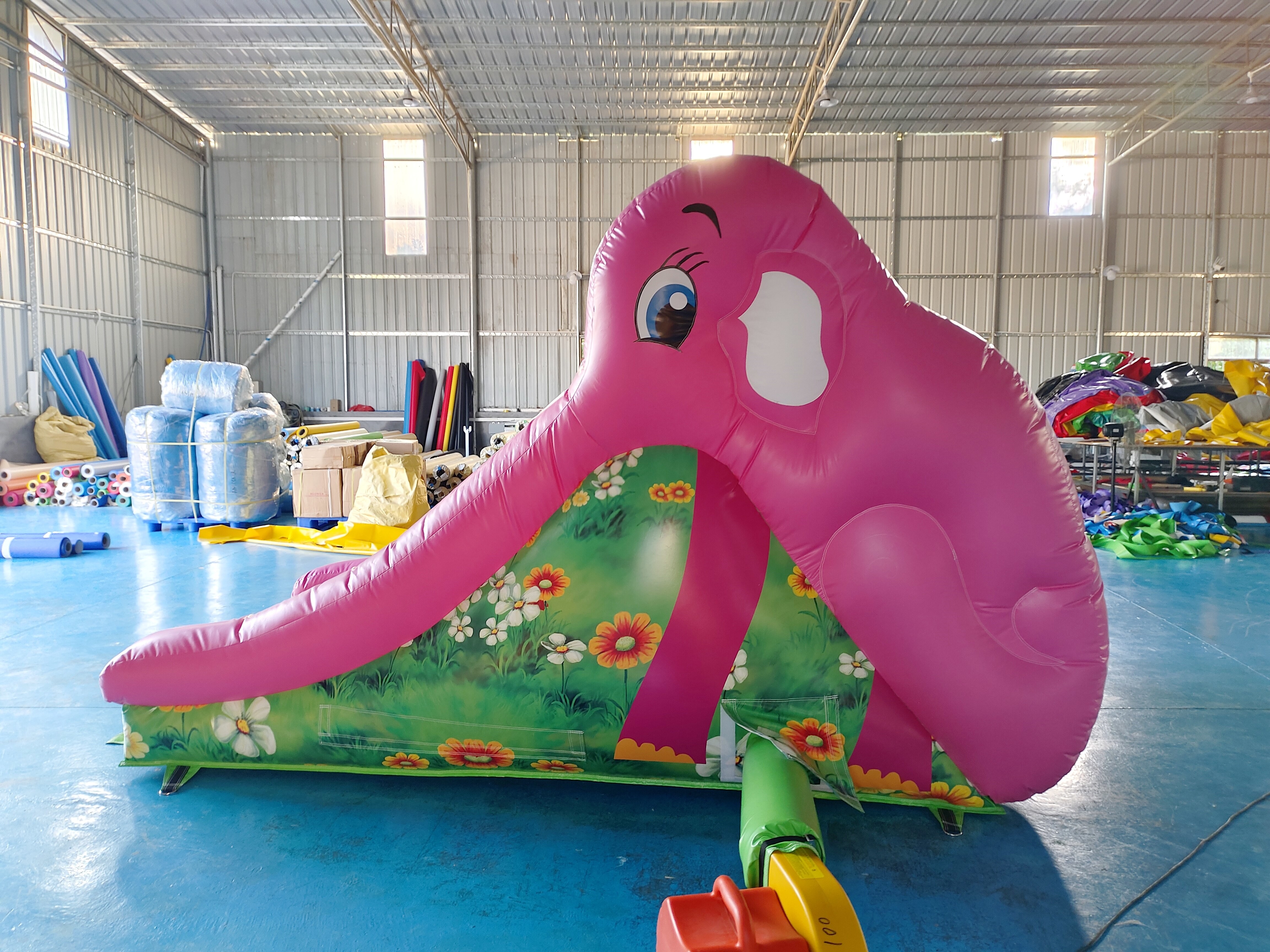 Digital Printing Inflatable Dry Slide Small Inflatable Slide Pink Elephant For Outdoor Indoor For Kids