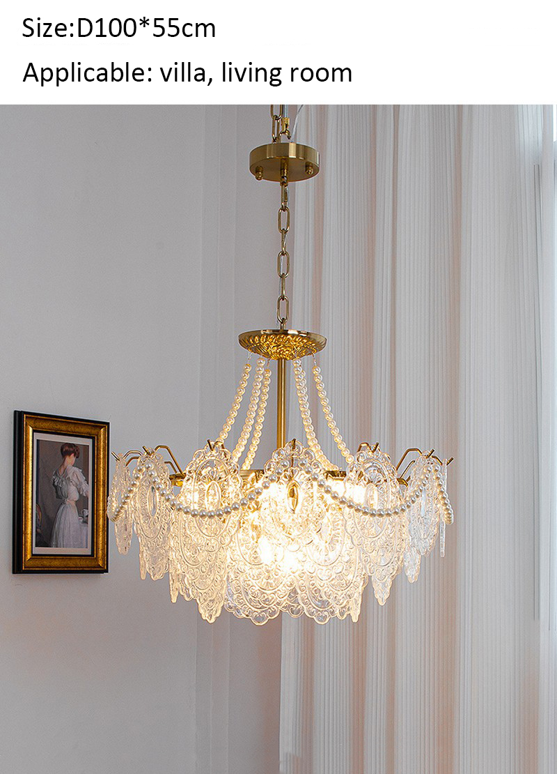 Luxury Villa Living Room Chandelier Glass Lampshade Fancy Chandelier(WH-CY-246)