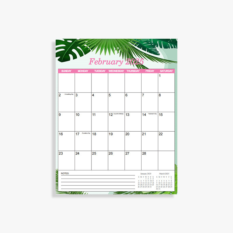 Custom Wall Calendar Holiday / Seasonal Theme Spiral Bound Glossy Paper Type