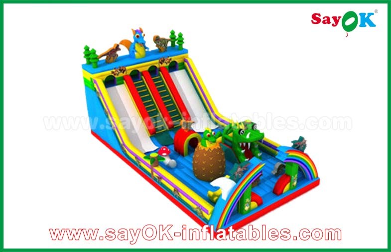 Inflatable Water Slides For Kids Giant Inflatable Bull / Elephant Cartoon Bouncer Water Slids For Adults And Kids