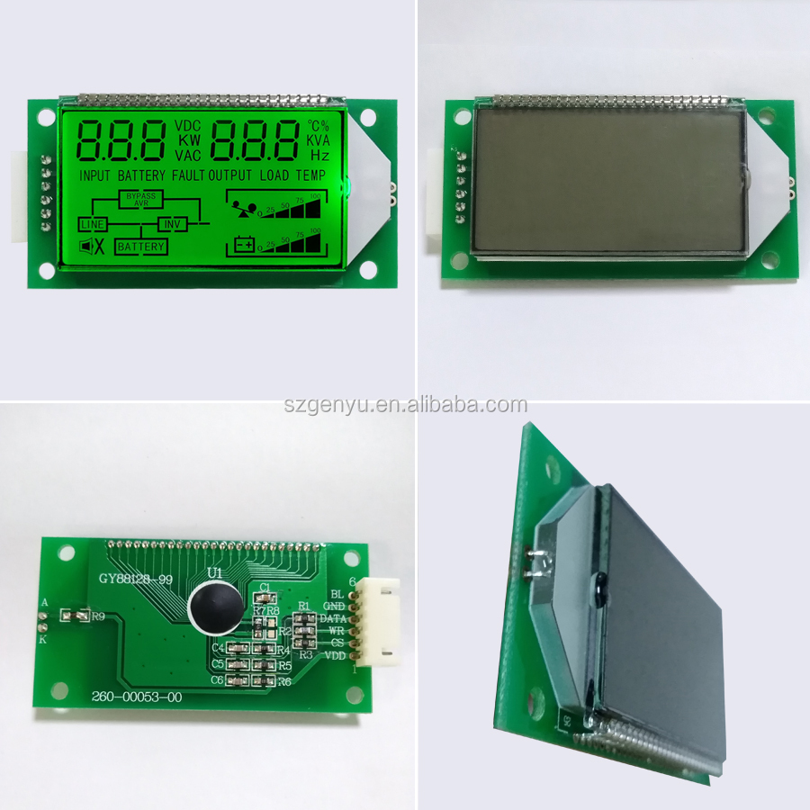 69.48 x 36.00 x 8.60 mm Module Size Custom Inverter LCD TN 7-Segment LCD Display with HT1621 Drive IC and Removable Design