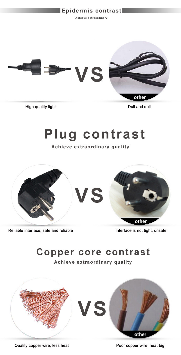 Cee 7/7 Cord 16A Plug Power Female To Male Schuko Extension European Cable 2 Meters