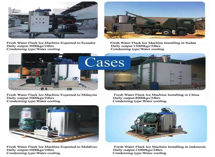 1500 KG Commercial Flake Ice Machine Maker For Fishing 33.8 KW