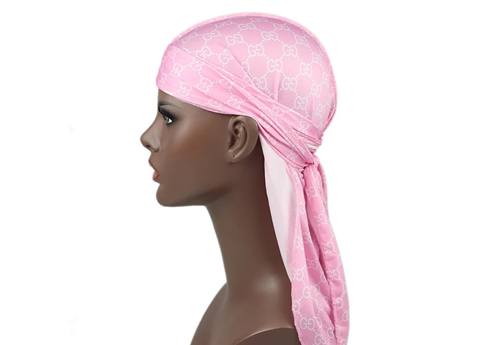Pink GG Silk Silky Satin Designer Durag Supplier Bulk Wholesale