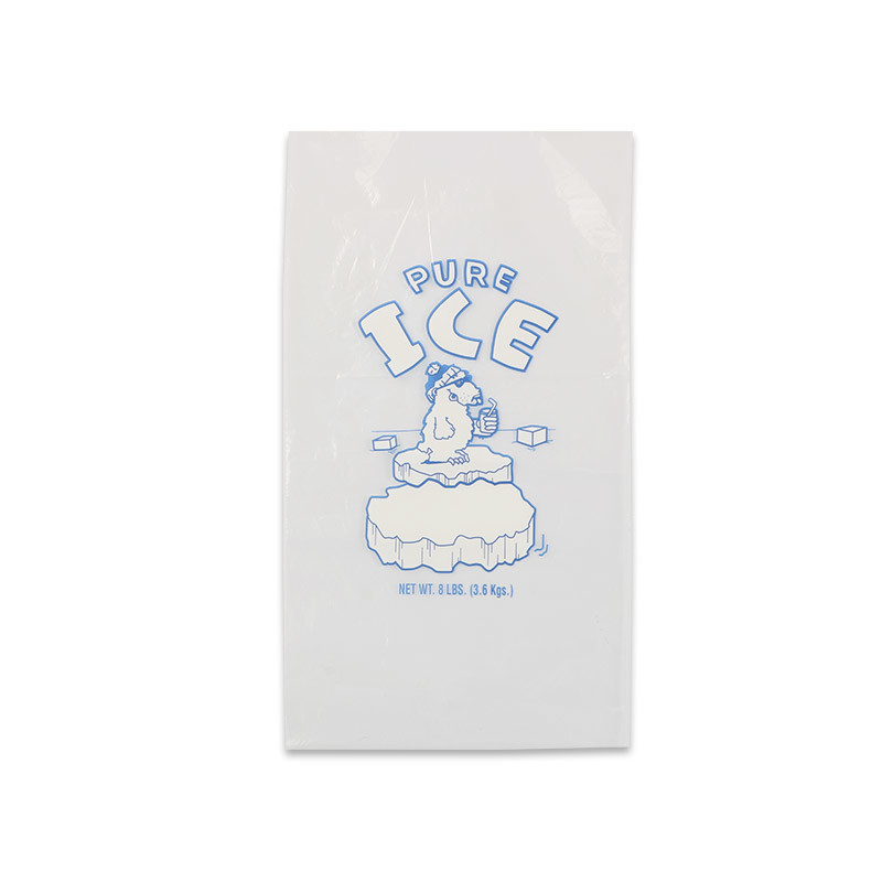 OEM ODM LDPE 8LB 5KG Ice Cube Plastic Bag Reusable With Drawstring