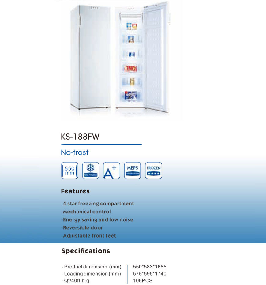 Single Door 6.5 Cu Ft Upright Freezer Frost Free