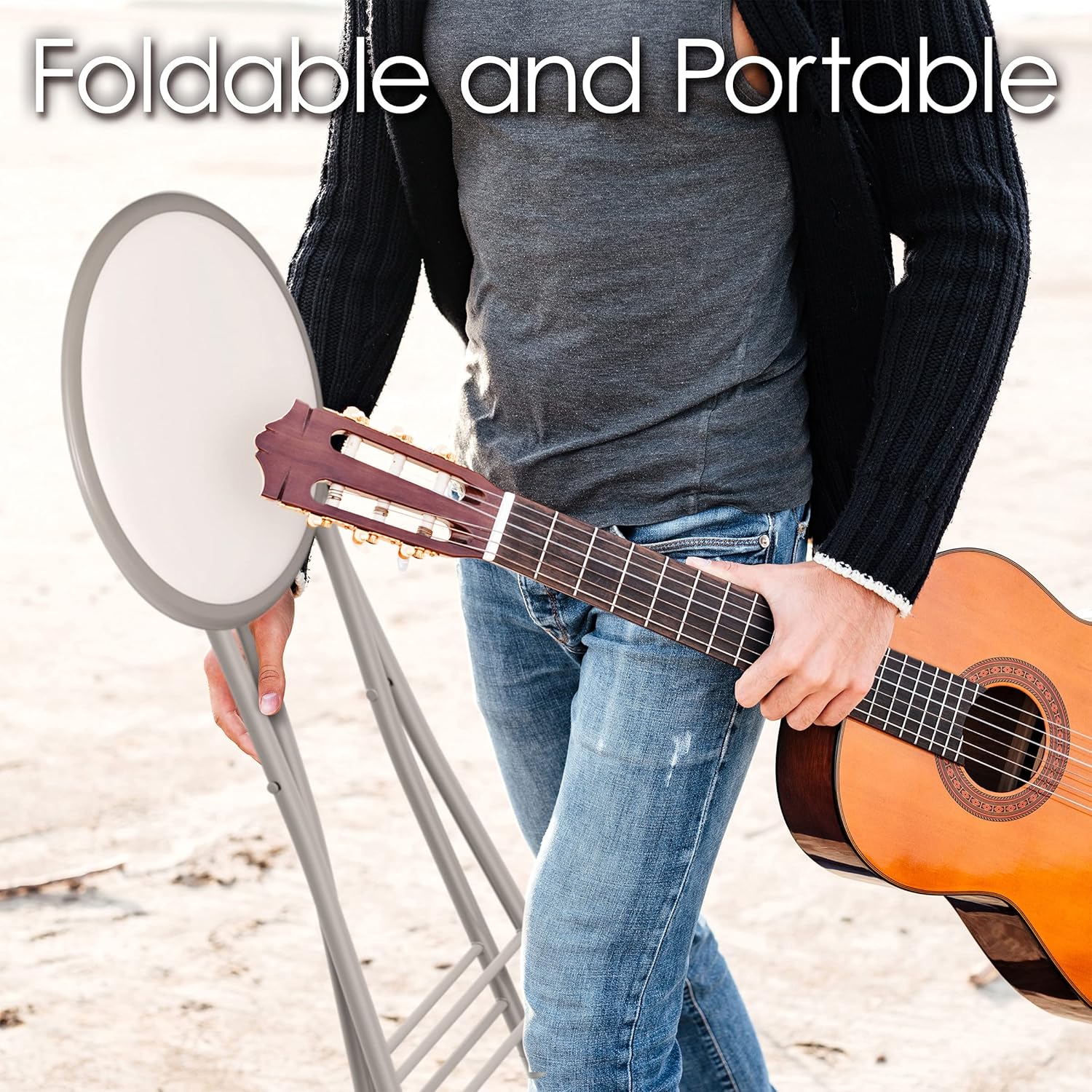 Foldable Kitchen Living Room Portable Indoor Counter Bar Stools Home Folding Stool