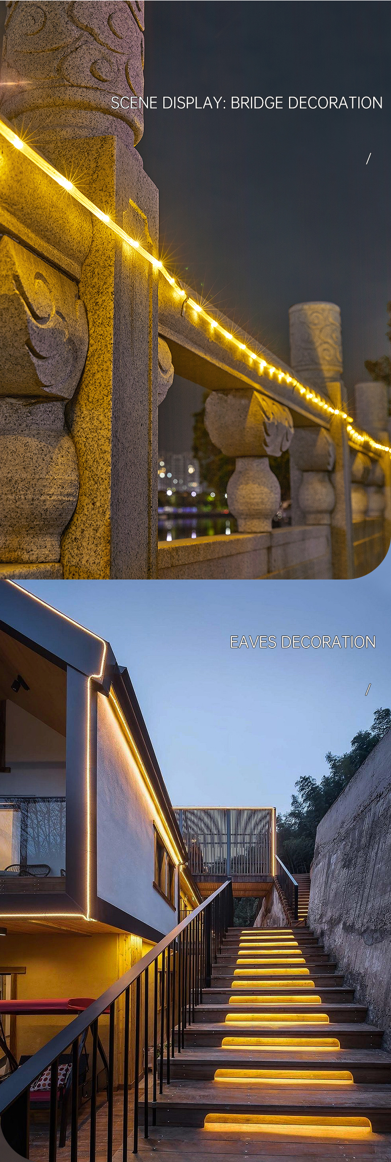 SMD 5050 LED Solar Strip Light , IP67 Flexible Decorative Rope Lights 3500K