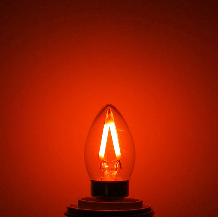 Red LED Night Light Bulb Candelabra Edison C7 E12 For Christmas