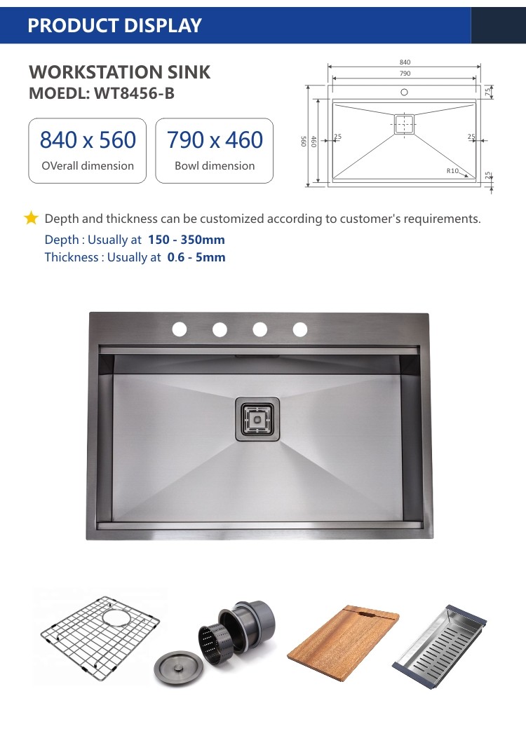 33' Topmount Stainless Steel Sink