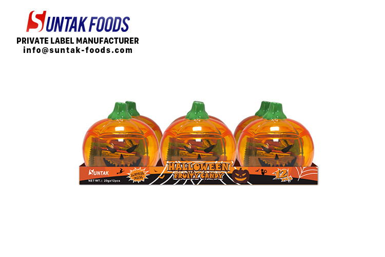 Seasonal Halloween Pumpkin bottle with Fruity Flavor compress candy