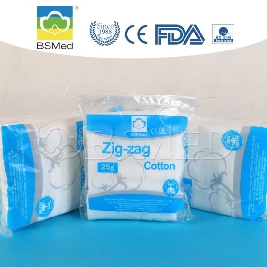 100% Pure Zigzag Cotton Soft Absorbent Medical Zig Zag Cotton Wool