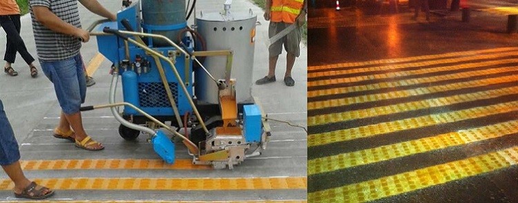 5.5HP Gasoline Car Park Road Line Marking Machine Moving Speed 12km/H