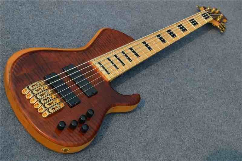 Custom Shop ELM Body Maple Fingerboard Bass Guitar China 6 String Bass Guitar Fingerboard Free shipping