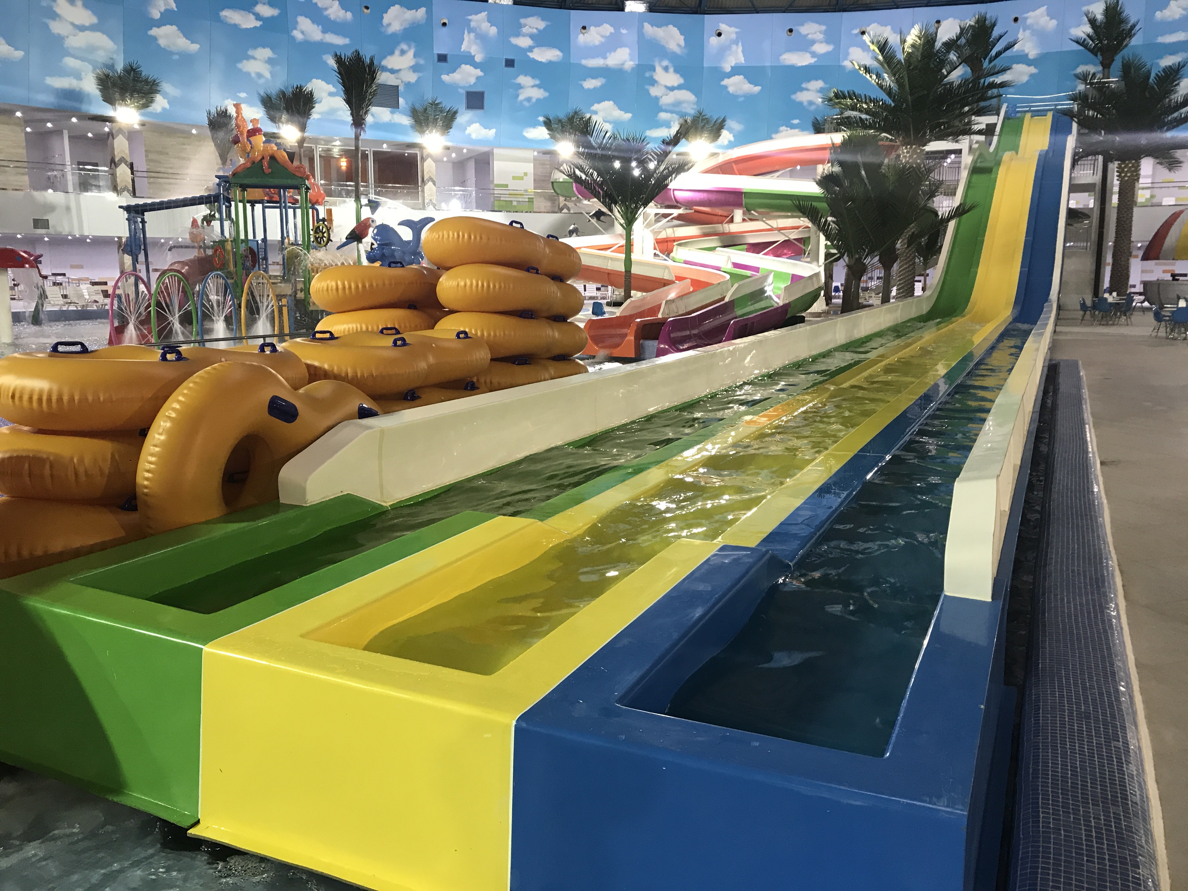 Customized Kazakhstan Astana Indoor Fiberglass Pool Water Slide Park Project
