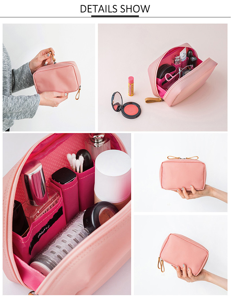 Water Resistant Polyester Depth 6cm Makeup Bag Organizer