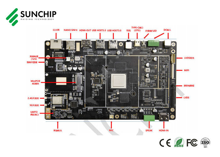 RK3588 Android Embedded Board PCBA 8K HD DP LVDS Display Motherboard