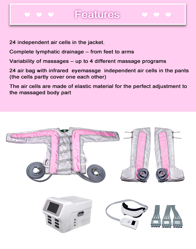 24 Air Bags Infrared Pressotherapy Equipment Beauty Therapy Machine