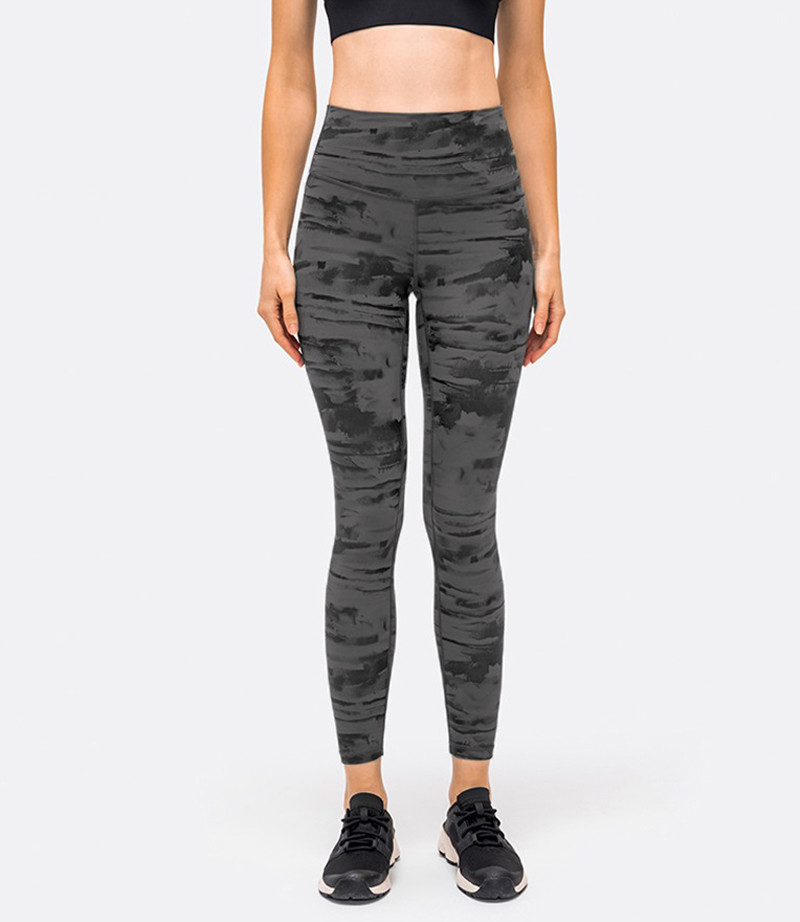 Ink Dye Patterned Yoga Leggings Pro Skin High Stretch Breathable Gym Pants