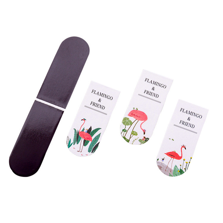 Customized Mini Magnetic Page Clips Target Book Mark Flamingo For Book