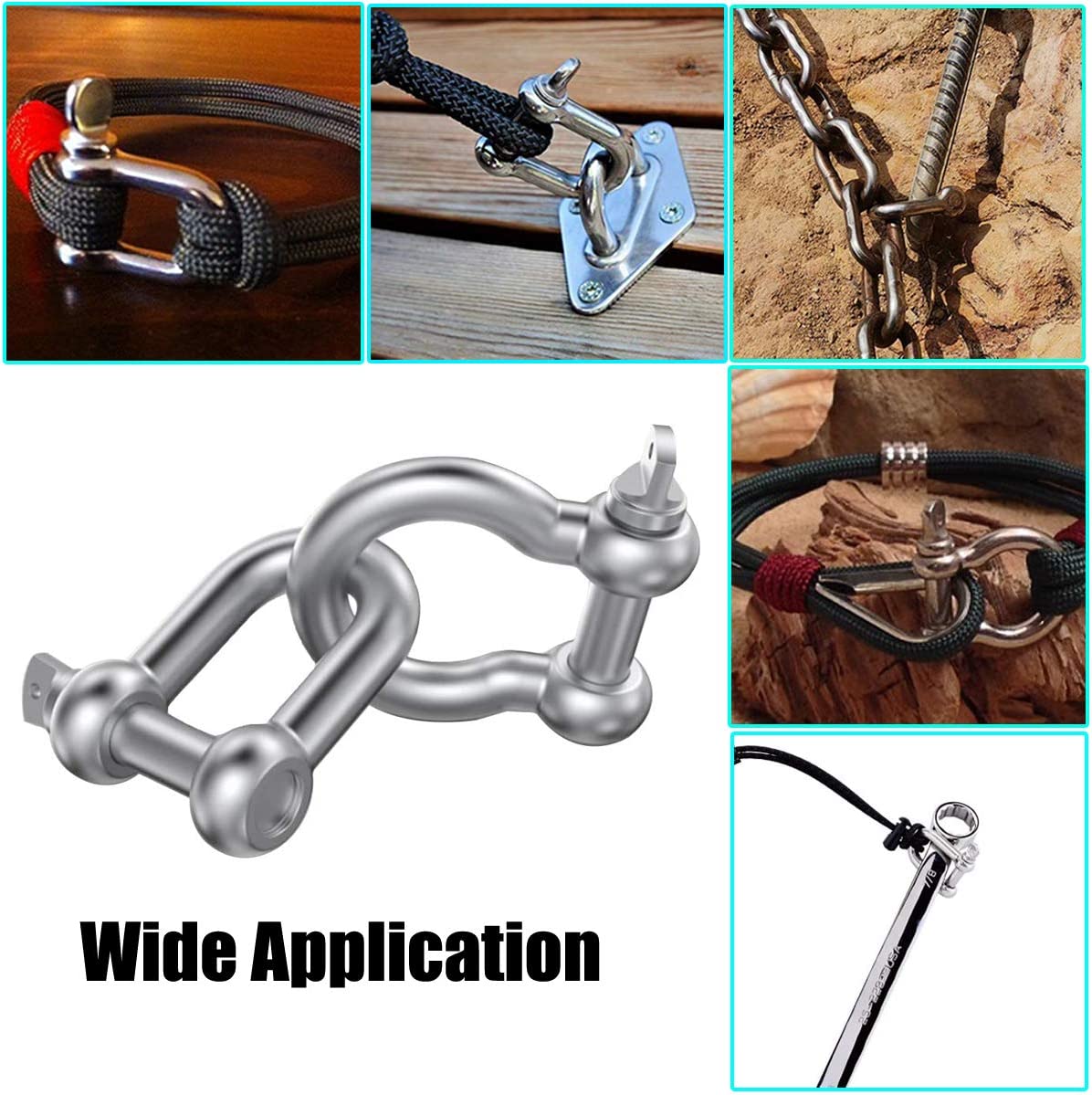 Hot Forged Polished Stainless Steel AISI304/316 D Shackle for Sailboats in Durability